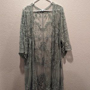 Blue/grey lace kimono